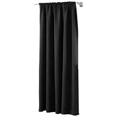 Imagen de WOLTU Cortinas Opacas 1 Pieza Cortina Gruesa Térmicas Aislantes Moderno Decoración Ventanas para Dormotorio Habitacion Sala Salon 135x245 cm Negro