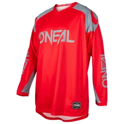 Imagen de O&#039;Neal Jersey de Motocicleta Enduro Motocross Tejido Transpirable, máxima Libertad Movimiento, Espalda extendida Matrix Ridewear Adultos Rojo Gris Talla L