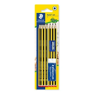 Imagen de STAEDTLER 121S1BK10D Noris School lápices de grafito HB Degree (paquete 10 + sacapuntas borrador)