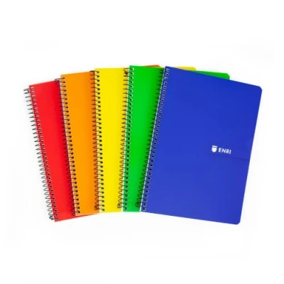 Imagen de Enri, Cuadernos A4 (Folio) Cuadrícula 4x4, Tapa Blanda, 80 Hojas, Pack 5 Libretas, Colores Surtidos
