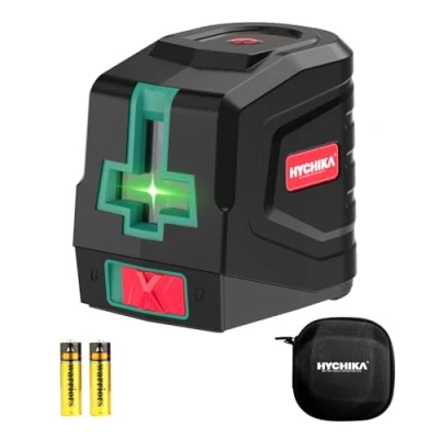 Imagen de HYCHIKA Nivel Laser Verde, Horizontal y Vertical Láser Autonivelante, de Línea con Bolsa Lona 2 Baterías AA, para Decoración del Hogar, Bricolaje