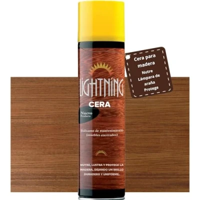 Imagen de Lightning Cera de mantenimiento encaustica para muebles y madera Bálsamo Nutre da brillo Aerosol 400 ml