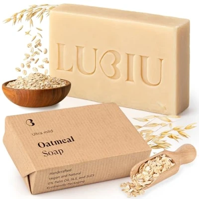 Imagen de lubiu Jabón Avena 100g Pastilla de Jabon Natural Suave Manos Facial y/o Cuerpo Bebe Recien Nacido
