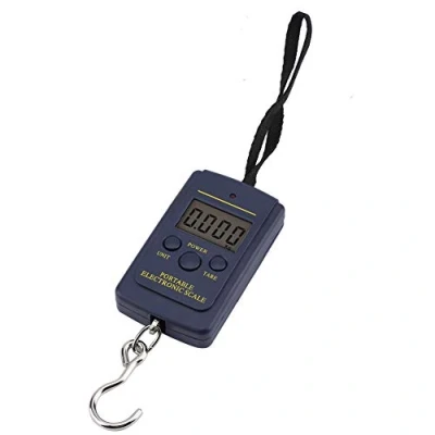 Imagen de Escala De Equipaje Pesaje 40Kg / 10G Con Gancho Báscula Electrónica Digital Mano Fácil Llevar Pesar Verduras Maletas Color Negro