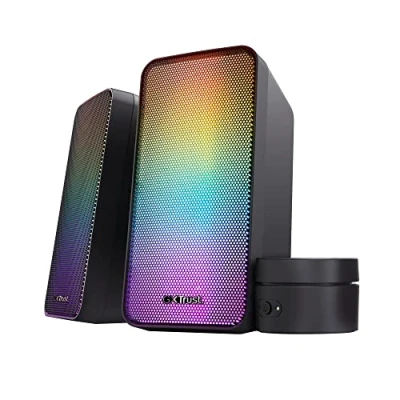 Imagen de Altavoces para PC Trust GXT 611 WEZZ, 12 W, Alámbrica, Iluminación RGB, Negro