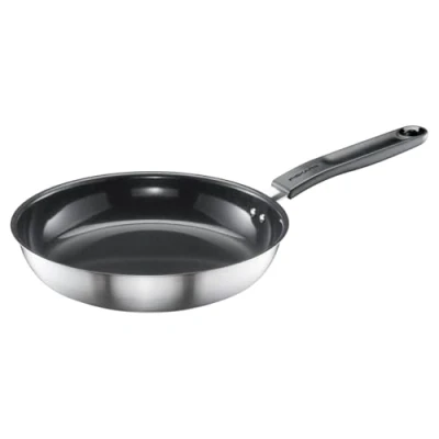 Imagen de Fiskars Sartén, Ø 24 cm, Con Recubrimiento, Apta para Todas las Placas de Cocina, Acero Inoxidable Reciclado, Functional Form, Plateado/Negro, 1072310