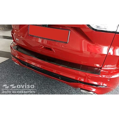 Imagen de Avisa Protector del Parachoques Trasero Inoxidable Negro Compatible con Ford Kuga III ST Line/Vignale/Hybrid Line 2019 &#039;Ribs&#039;