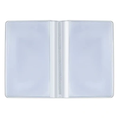 Imagen de Fundas para tarjetas de identificación, libro, tarjetero, funda repuesto, tarjetas, 20 compartimentos, transparente, con compartimentos identificación o