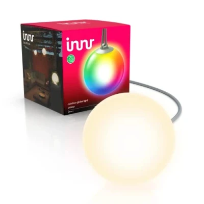 Imagen de innr Outdoor Globe Light Color, Extensión (Requiere Juego Completo) 19cm Bola Decorativa LED para exteriores, IP65, intensidad regulable, RGBW, 1 Pack, OGL 130 CG