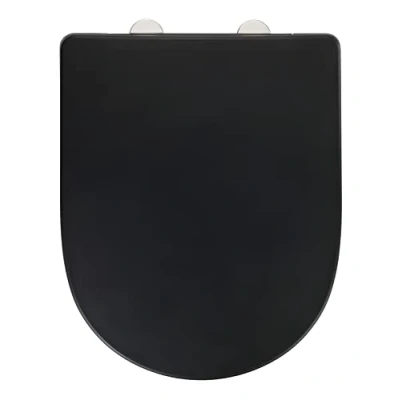 Imagen de WENKO asiento de WC Exclusive Nr. 3, para inodoro con cierre suave, apto Villeroy &amp; Boch O.novo y cerámicas convencionales, tapa Duroplast antibacteriano, 36,5 x 45 cm, negro