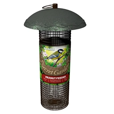 Imagen de Peckish Secret Garden Comedero de Cacahuetes para pájaros 60051220, Color Verde, 14 x 25 cm