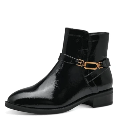 Imagen de Tamaris Mujer 1 25365 41, Botas Cortas al Tobillo, Patente Negra, 38 EU