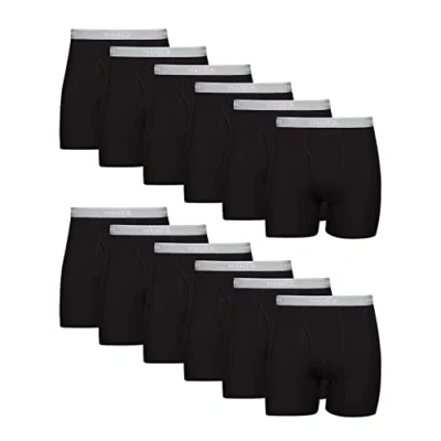 Imagen de Hanes Men&#039;s Tagless Cool Dri Boxer Briefs with ComfortFlex Waistband Multiple Packs Available, 12 Pack Black, XL (Pack of 12)