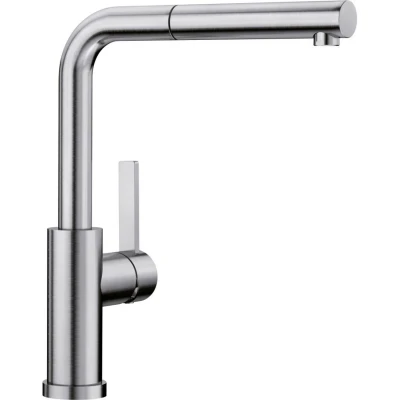 Imagen de BLANCO 526180 LANORA S F grifería de cocina, acero inoxidable cepillado, alta presión para ventana