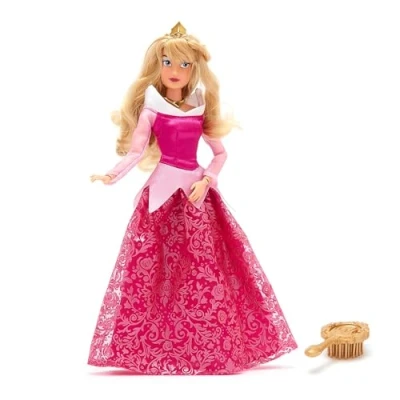 Imagen de Disney Store Official, La Bella Durmiente, Aurora, muñeca clásica, 29 cm, de Princesa Totalmente posable con un Elegante Vestido Rosa, Incluye Cepillo Juguete, para Mayores 3 años