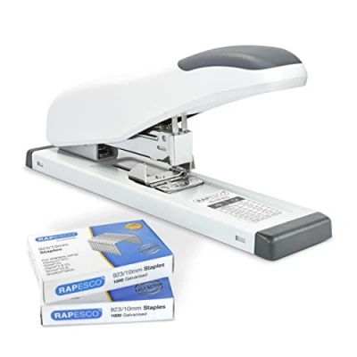 Imagen de Rapesco 1391 ECO HD 100 Grapadora de Gruesos con 2000 Grapas Tipo 923/10mm, Capacidad para Hojas, Blanco Mate