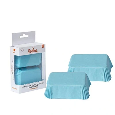 Imagen de DECORA, 0339888 Moldes para Mini Plumcakes, Muy Prácticos Hornear, Presentar y Regalar Resistentes hasta 220, Hechos en Italia, Color Azul