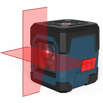 Imagen de RockSeed Cross Nivel láser Puntos Horizontales y verticales Giratorio 360 autonivelante de vías con modo Manual/Autonivelante IP54 1M a Prueba Golpes(batería incluida)