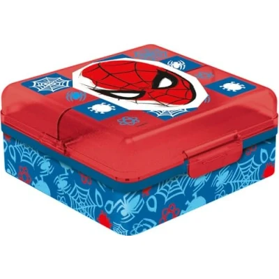 Imagen de TataWay in viaggio si cresce Marvel Sandwich Caja de arena para niños plástico Spiderman con múltiples compartimentos