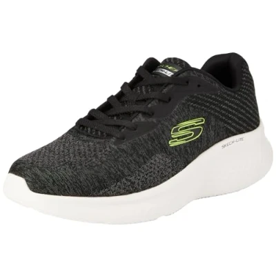 Imagen de Skechers Skech Lite Pro Faregrove, Zapatillas Hombre, Corte sintético de Punto Circular Negro con Ribete Lima, 39 EU