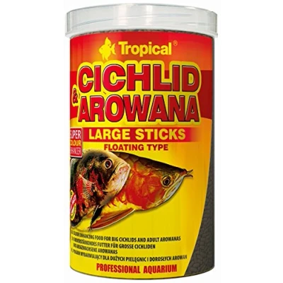 Imagen de Tropical Cichlid&amp;AROWANA Large Sticks 1000ml / 300g Alimento Que Potencia el Color para cíclidos Grandes y arawanas Adultas