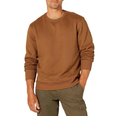 Imagen de Amazon Essentials Sudadera de Forro Polar con Cuello Redondo (Disponible en Tallas Grandes y Largos Especiales) Hombre, Marrón Tofe, S