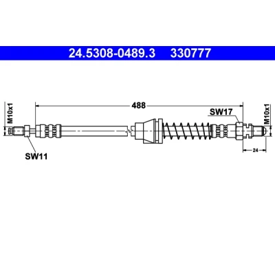 Imagen de ATE 24.5308 0489.3 Latiguillos de Freno 488 FORD: KA Hatchback