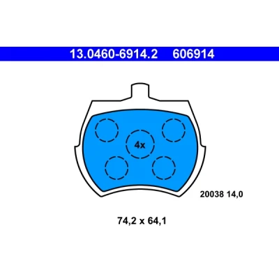 Imagen de ATE 13.0460 6914.2 Juego de pastillas freno no preparado para indicador desgaste, excl. contacto avisador desgaste ROVER: Mini Hatchback