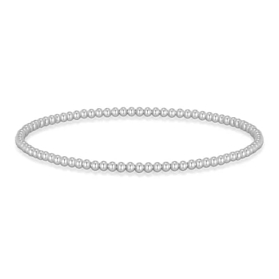 Imagen de Philip Jones Pulsera elástica chapada en plata con cuentas, Chapado