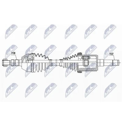 Imagen de NTY NPW DW 049 Árbol de Transmisión Eje delantero, izquierda 585 automática
