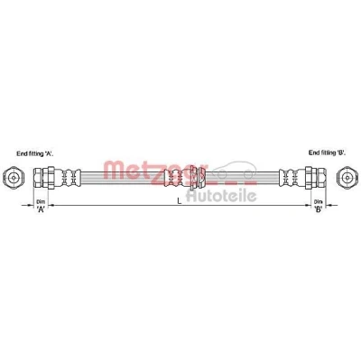 Imagen de METZGER 4110248 Latiguillos de Freno 540 F10 x 1 AUDI: A3 Sportback, Hatchback, VOLKSWAGEN: Passat B6 Variant