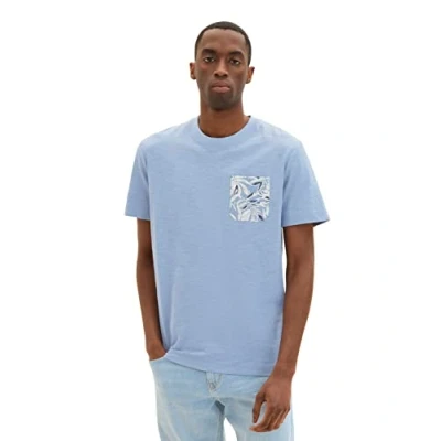Imagen de TOM TAILOR 1035844 Camiseta, 12364 Greyish Mid Blue, S para Hombre