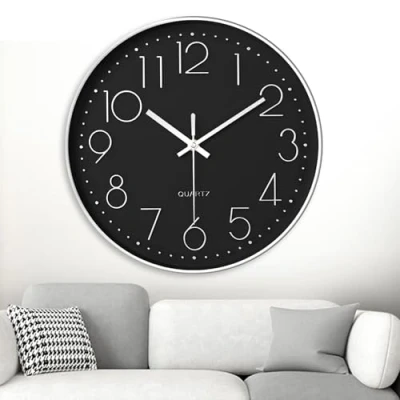 Imagen de YSWOVUO Reloj de Pared, 20 cm Pared Silencioso, Cocina Redondo, Fácil Leer Sin Tictac, Wall Clock para Oficina Dormitorio Salon