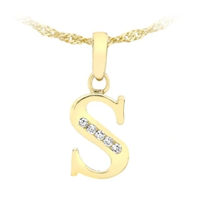 Imagen de Carissima Gold Cadena con colgante de oro amarillo 9K, 46 cm, letra S mujer