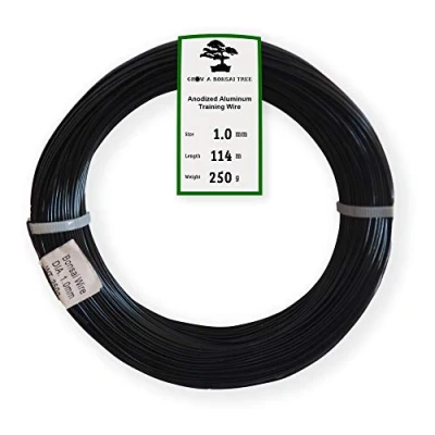 Imagen de Grow A Bonsai Tree Anodizado de aluminio 1,0 mm Formación alambre 250G rollo grande (375 pies) (1,0 mm) 1.0mm Negro