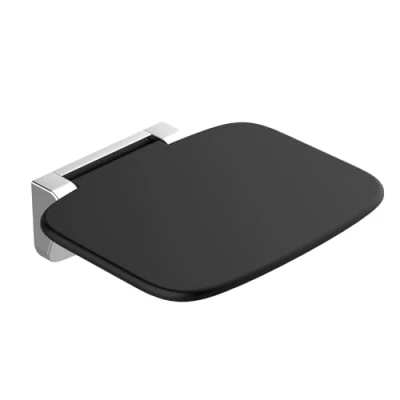 Imagen de Asiento Ducha Plegable Pared Montada, Silla Abatible Montado en la ，Taburete Baño Banqueta para Personas Mayores Minusva(Negro)