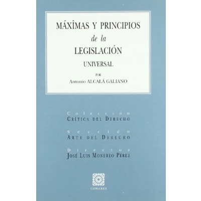 Imagen de MAXIMAS Y PRINCIPIOS LEGISLAC.UNIVERSAL (SIN COLECCION)