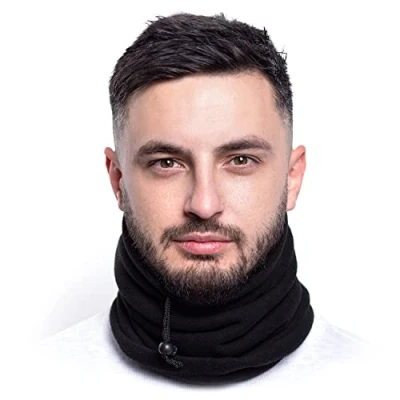 Imagen de Karl Loven Bufanda mujer Calentador de cuello hombre elástica cálido invierno unisex multiusos Gorro Mask Diadema Deporte Motocicleta Esquí Snowboard Ciclismo Negro