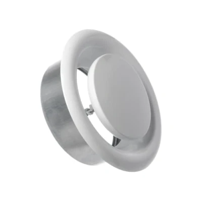 Imagen de Ø 200mm Difusor de Extracción Válvula Disco Regulada Rejilla Ventilación Redonda Acero Blanco