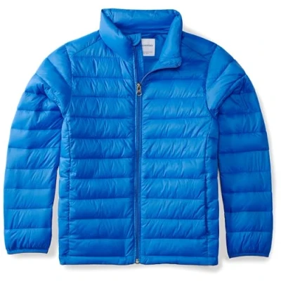 Imagen de Amazon Essentials Chaqueta Plumífera Plegable, Resistente al Agua y Ligera Niño, Azul, 8 años