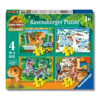 Imagen de Ravensburger Puzzle: Jurassic World Explorers, puzzles Infantiles 3 Años o Más, 4 de 12, 16, 20, 24 piezas, Rompecabezas, Regalos Niños Años, 70x50cm