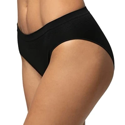 Imagen de POMPEA 5 bragas de microfibra para mujer sin costuras art. 89624252 (s/m, negro), Negro , S/M