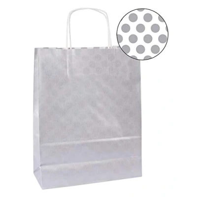 Imagen de APLI 101851 Bolsa Kraft 32 x 16 39 cm color plata 50 u.