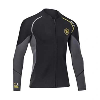 Imagen de Traje de Neopreno 1,5 mm para Hombre, con Cremallera Frontal, Manga Larga, Buceo natación, esnórquel, Buceo, Surf (Negro, 2XL)