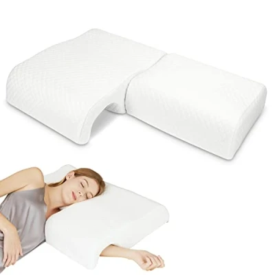 Imagen de HOMCA Almohada para Parejas Almohadas Brazos de Peluche Curvas y Transpirables, presión Rebote Lento Apoyo Lumbar del Reposabrazos