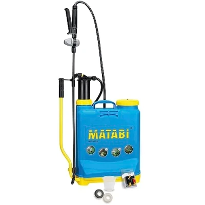 Imagen de Matabi Pulverizador a Presión Manual Sulfatadora 12L Lanza de Fibra y Boquilla Resistente Fumigadora con Regulador Correas Acolchadas Super Green 12 Fabricado en España