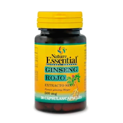 Imagen de Nature Essential Ginseng Rojo 500 mg 50 Cápsulas Ayuda a Aumentar tu Rendimiento Físico y Mental Extracto Seco Rico en Vitaminas