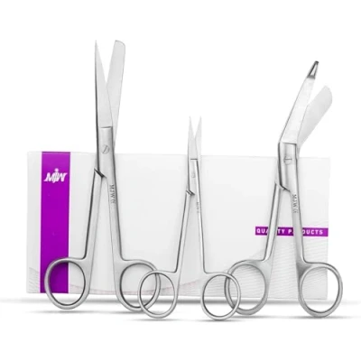 Imagen de MJW 3Pcs Set of Stainless steel Tijeras de Primeros Auxilios para Enfermería de, Vestir, Herramientas Veterinarias Utilizadas en la Oficina y el Hogar usos Múltiples