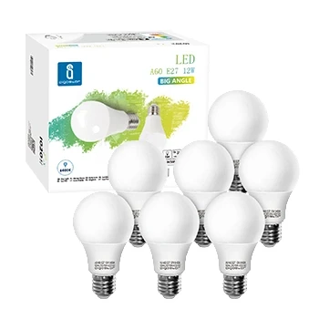 Imagen de Aigostar Bombilla LED E27 12W, Luz blanca fría 6500K, 1170 lúmenes, Lámpara A60, Ángulo 280º, Ahorro de energía, No regulable Caja 7 unidades