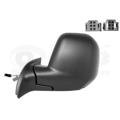 Imagen de espejo retrovisor Van Wezel 0905817 izquierda imprimado completo, convexo, para ajuste elect. espejo, calefactable CITROËN: Berlingo II norauto